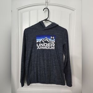 Under Armour Boys Lightweight Charcoal Hoodie, Size Youth Large